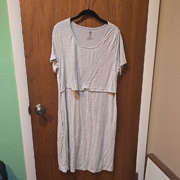 Kindred Bravely Beige Striped Dress XL - Picture 1 of 3